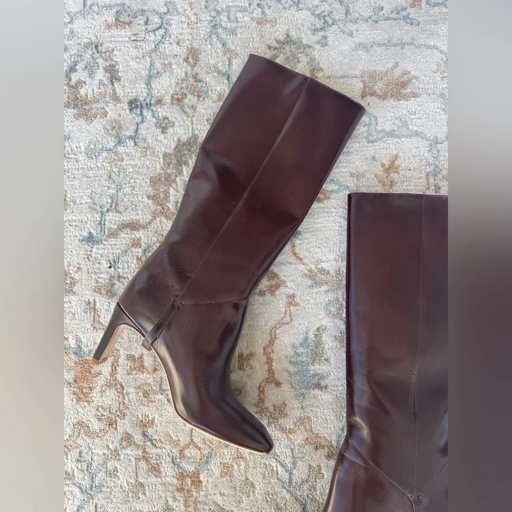 REFORMATION Gaelle Knee High Boots in Ruby 8
